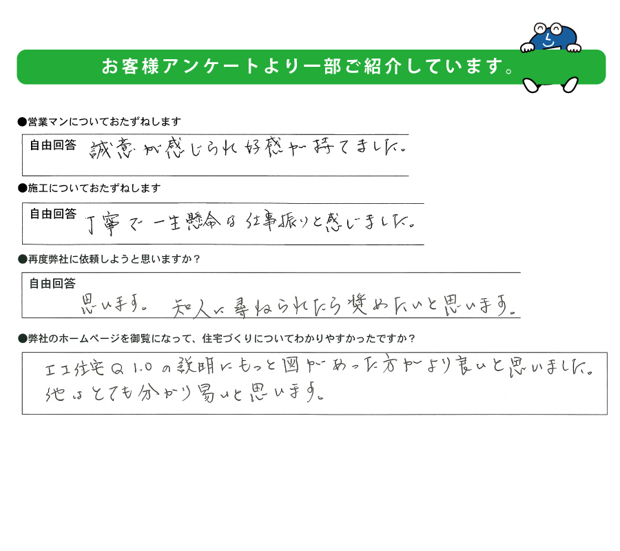 お客様の声　生の声　本音