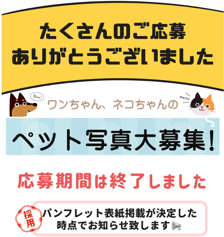 ペット写真大募集 応募ありがとうございました! ペット写真大募集